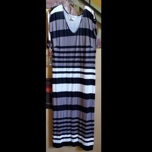 Maxi Travel Knit Striped T-Shirt Dress